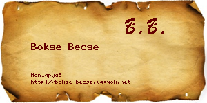 Bokse Becse névjegykártya